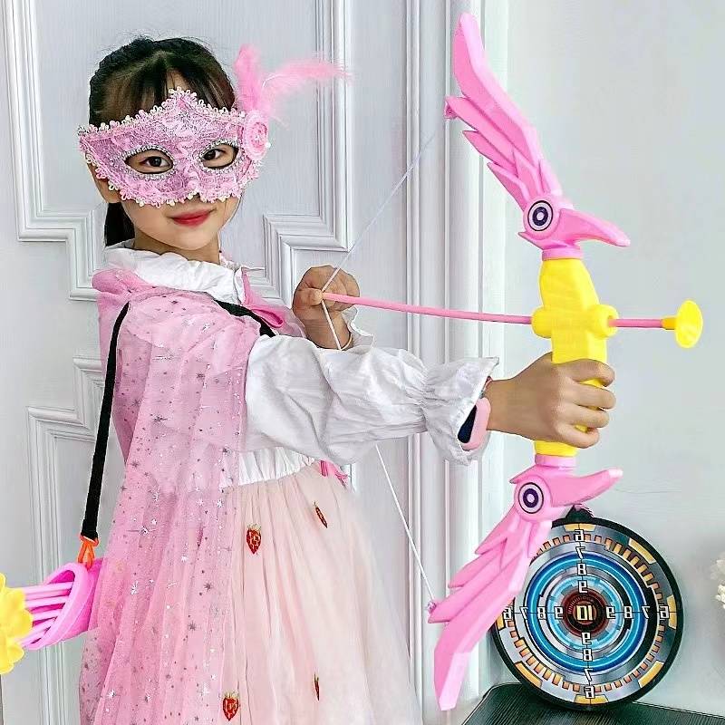 Children Angel Bow and Arrow Set, Arrow Arrow Arrow target boys, girls, shooting arrow toys indoor sports