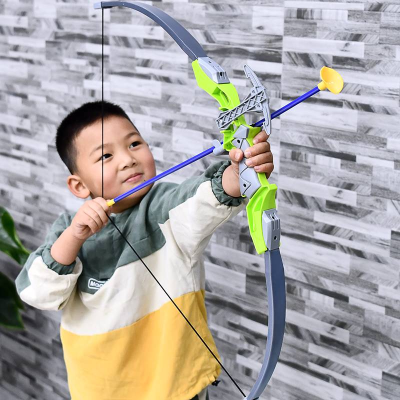 Children's indoor fitness bow and arrow toy boy anti -curved bow boy shooting archery indoor traditional shooting arrow target