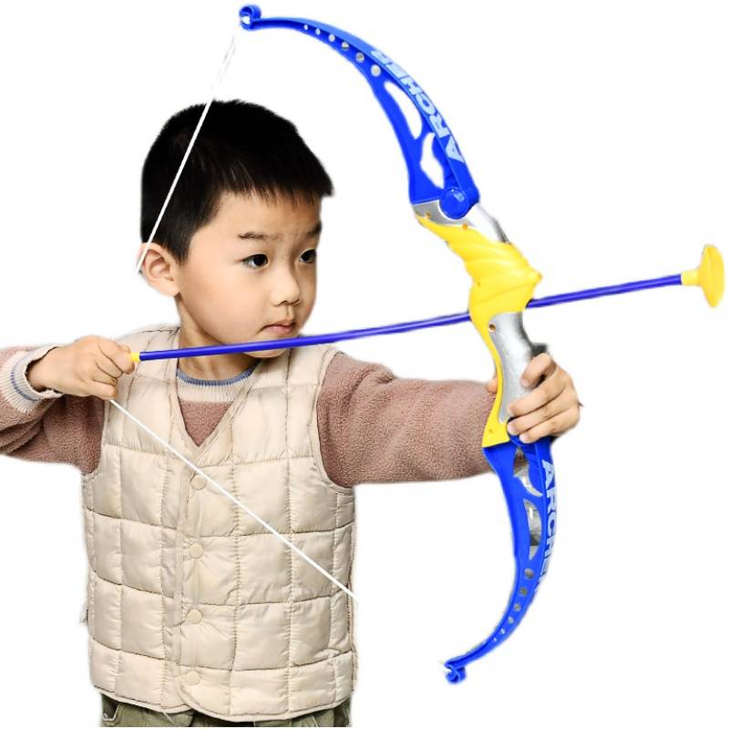Children's indoor fitness bow and arrow toy boy anti -curved bow boy shooting archery indoor traditional shooting arrow target