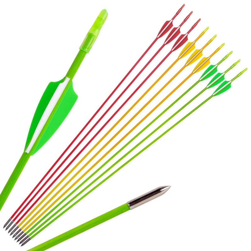 6mm colorful glass fiber arrow bow bow and arrow trowwarbly bow and arrow beauty hunting traditional bow shooting training arrow hall wholesale arrow