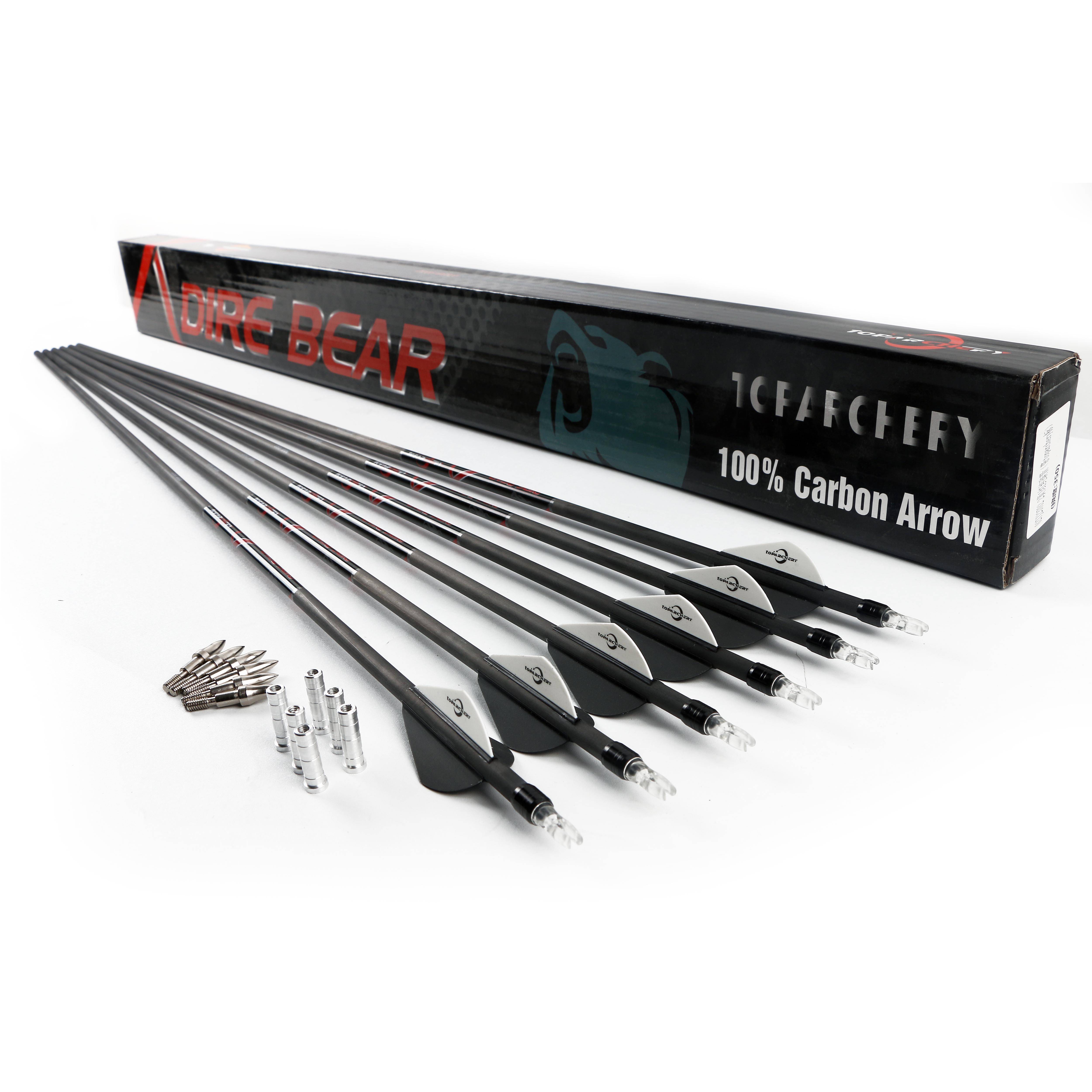 huwairen bow and arrow arrows traditional anti -composite bow mixed pure carbon arrow professional arrow shooting pole real feather equipment