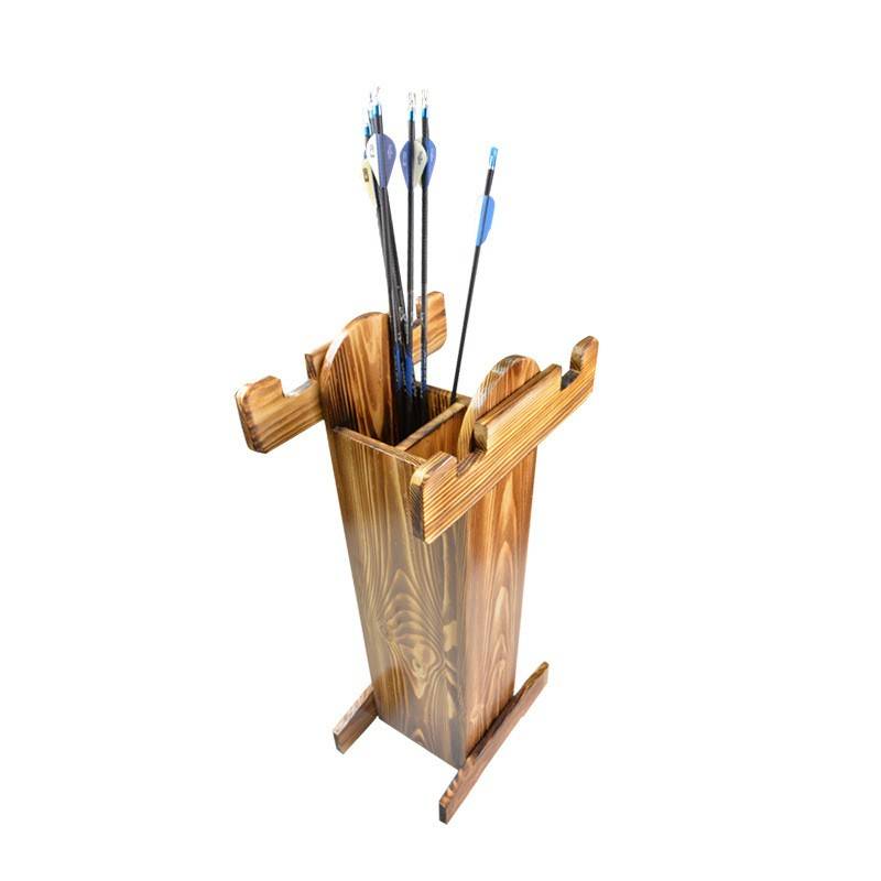 Bow and arrow frame multi -function solid wood antique arrows scenic area cast pot shooting museum traditional anti -curved beautiful hunting arrow target bracket