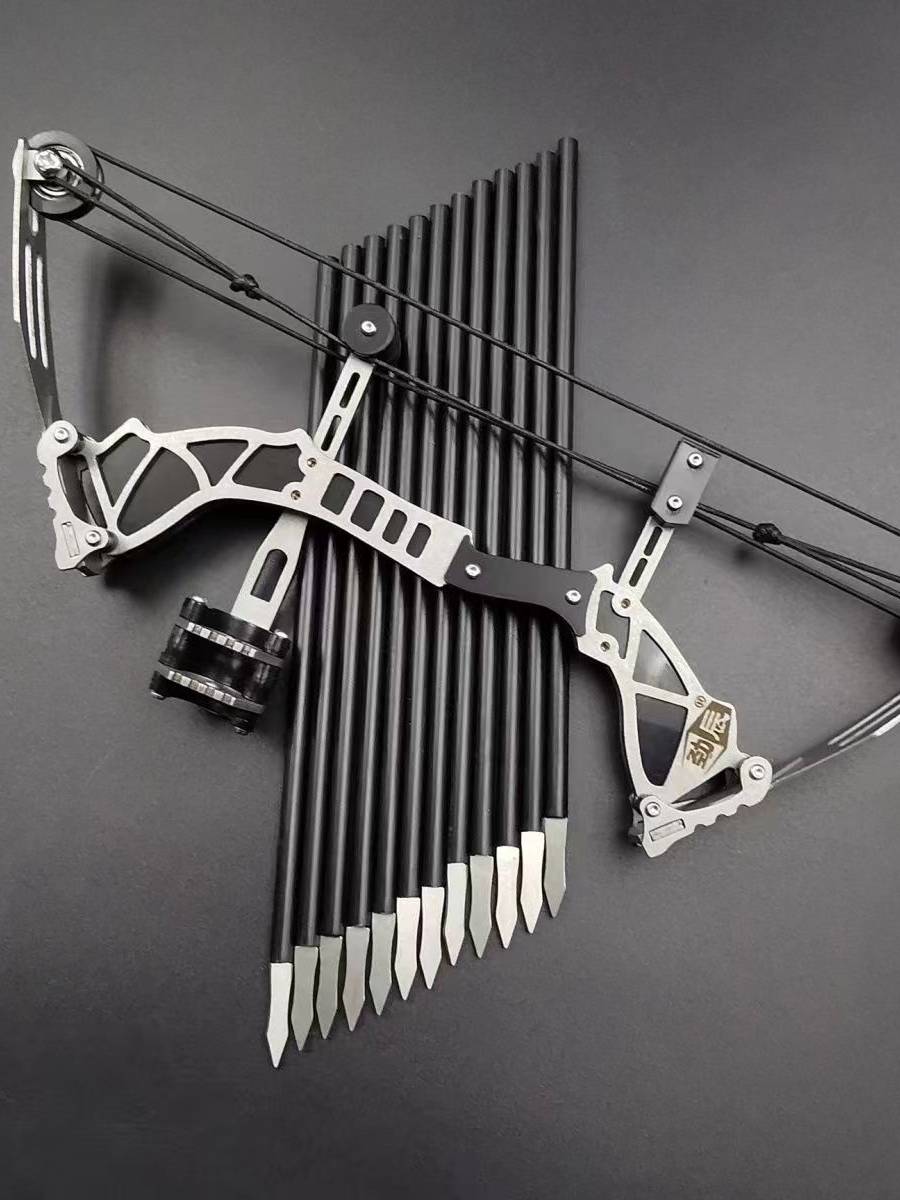 Large power composite bow sleeve shooting archery small mini bow and arrow room indoor casual decompression pulley bow stainless steel shooting