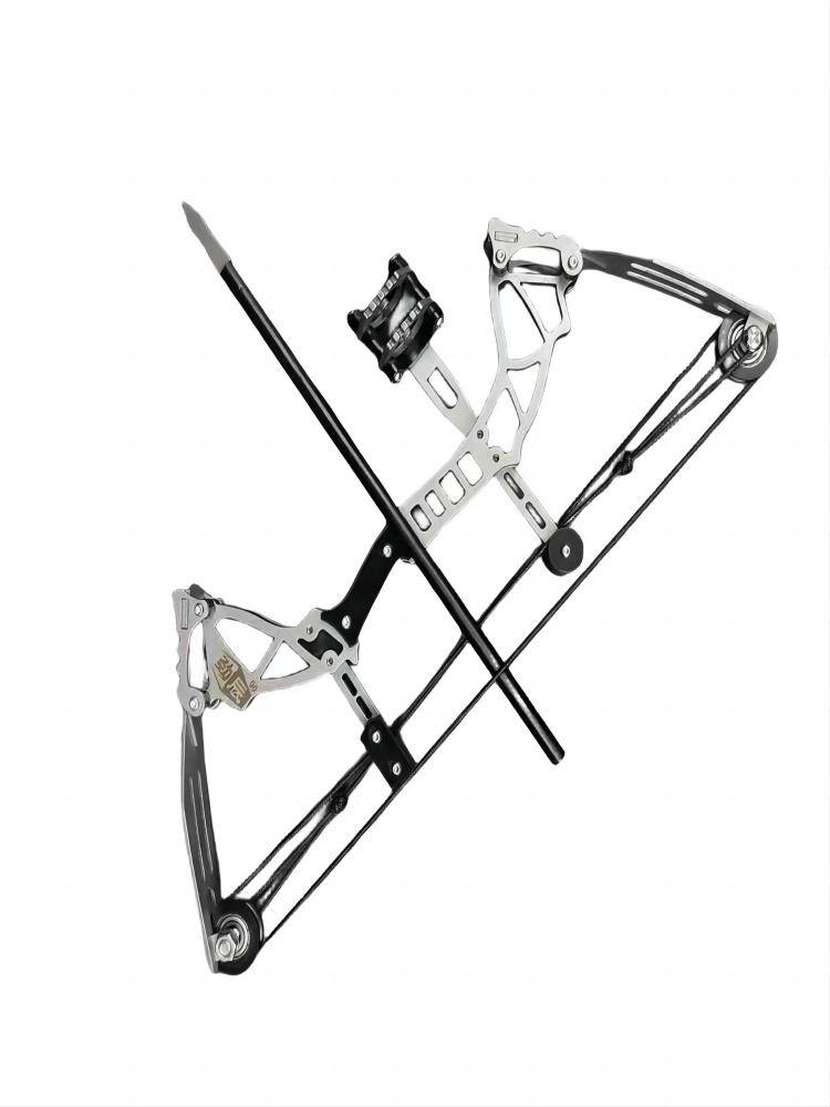 Large power composite bow sleeve shooting archery small mini bow and arrow room indoor casual decompression pulley bow stainless steel shooting