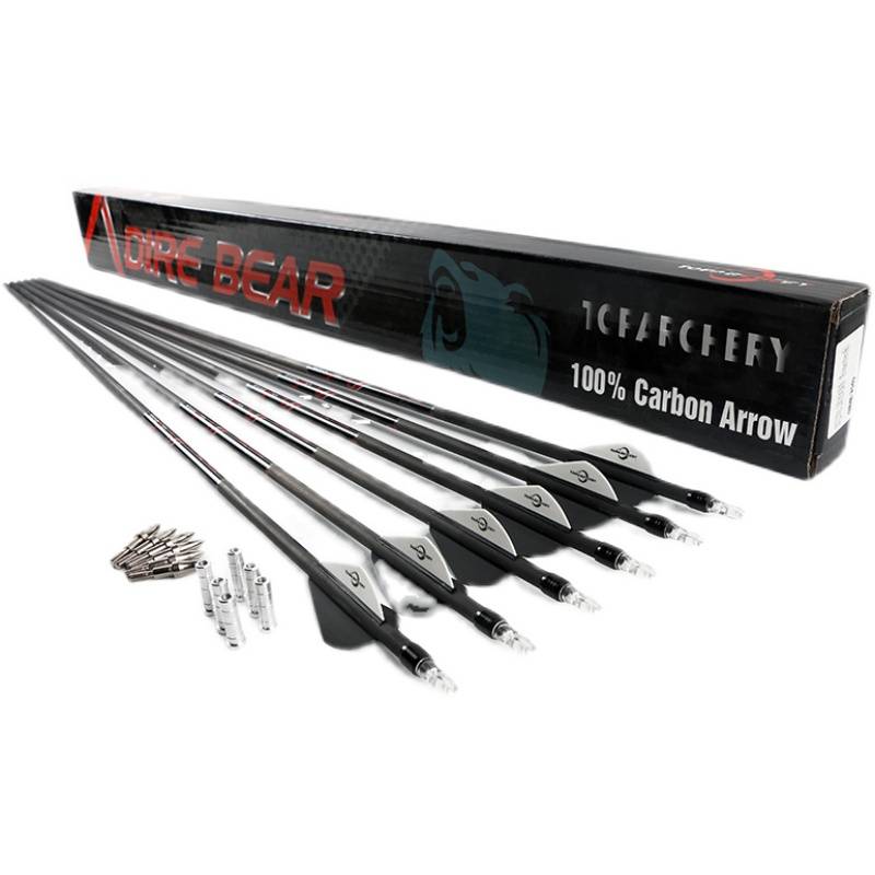 Bow, arrow, arrow sports traditional anti -composite bow glass fiber mixed carbon mixed carbon pure carbon true feather bamboo wood arrow head