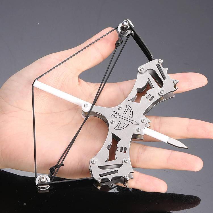 Stainless steel mini bow, micro bow and arrow, composite bow, arrow pulley, bow arrow, anticonic bow and arrow weapon small bow shooting