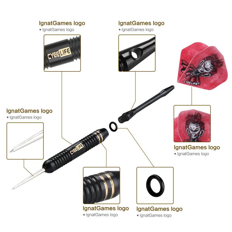 Cyeelife 20/22/24G steel needle hard professional training competition anesthetic velvet target integrated dart set