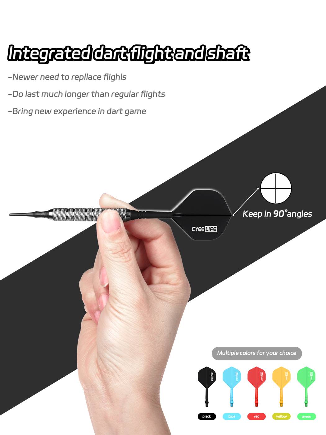 Cyeelife 2BA darts integrated tail professional competition adult small square fell -resistant conjoined dart leaves