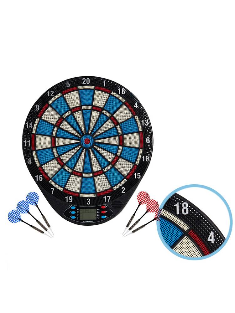 THE HOME IN THE DARTS ROOM, WITH A PAIR OF ELECTRIC DARTS, THE TWO-PERSON ENTERTAINMENT SOFT DARTS IVG8 MAGNETIC DARTS