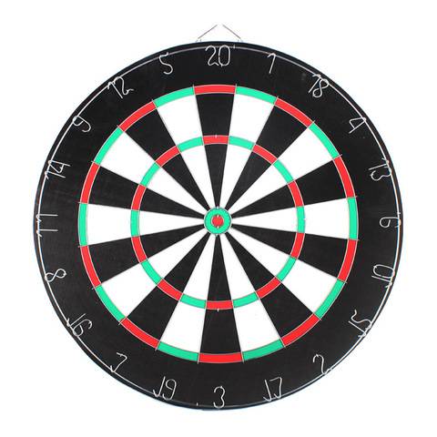 Trained in a special imitation for a Poo-Dang darts match with a darts-paper-based darts