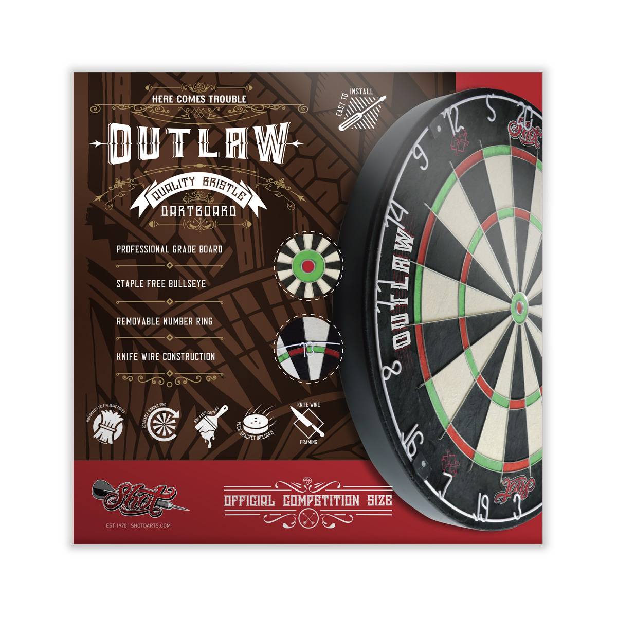 Shot Sooch Outlaw Kenya Sword Jods Flying Dart Darter Professional Competition Hard Black Dart target