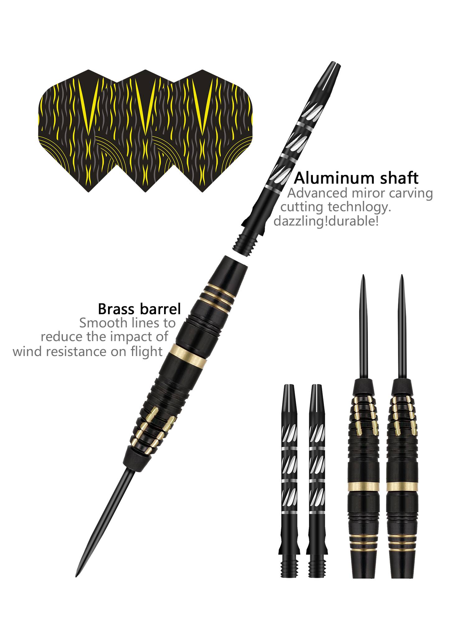 Gooddarts official genuine fine carving series 22G competition training professional dart needle scalp resistance copper dart