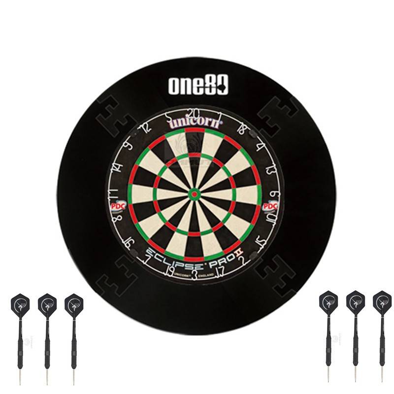 black circle +unicorn + six unicorn darts