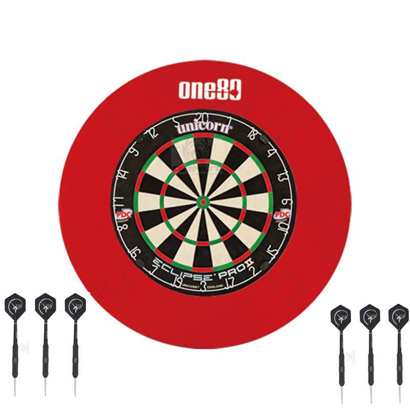 red circle +unicorn + 6 unicorn darts