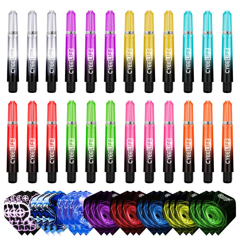 Cyeelife 35mm colorful dart rod PC gradient 2BA flying label tail accessories professional competition class short dart rod