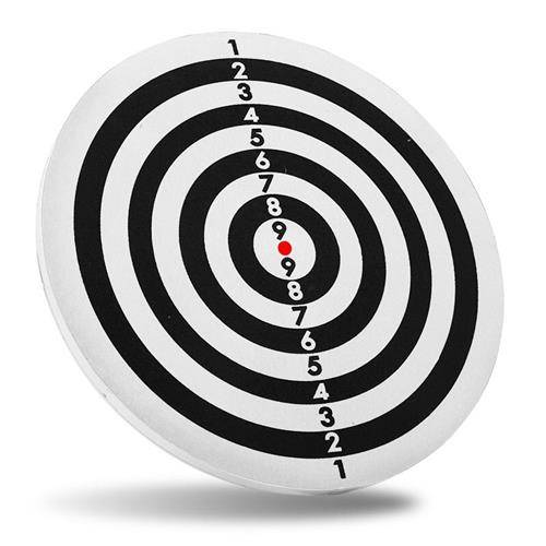 A darts plate with a 17-inch double-sided velvet pin and a magnetic safety dart target