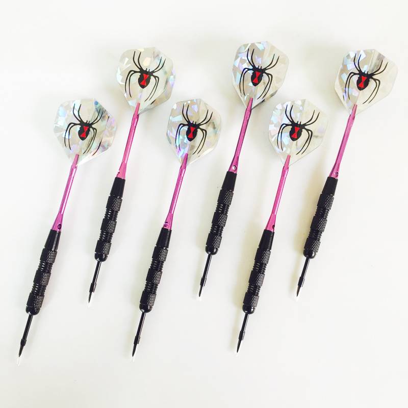 Six pin darts with darts for the Aluminium Dart Race