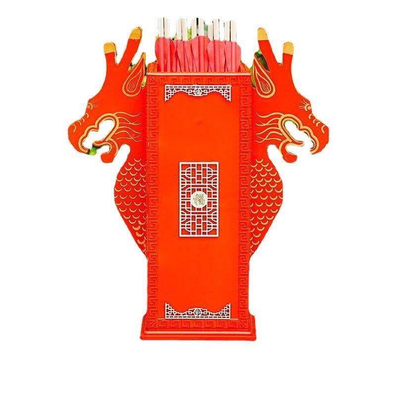 Wooden investment pot game props Wooden soft voting Chinese children's activity company cast arrows antique arrows feathers arrow