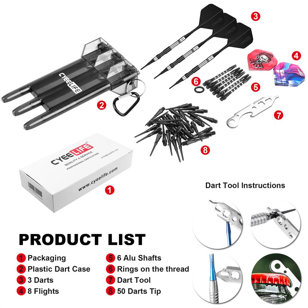 Cyeelife 18G soft tungsten steel electronic dart dart 90% plastic dart head professional competition tungsten steel soft flying label