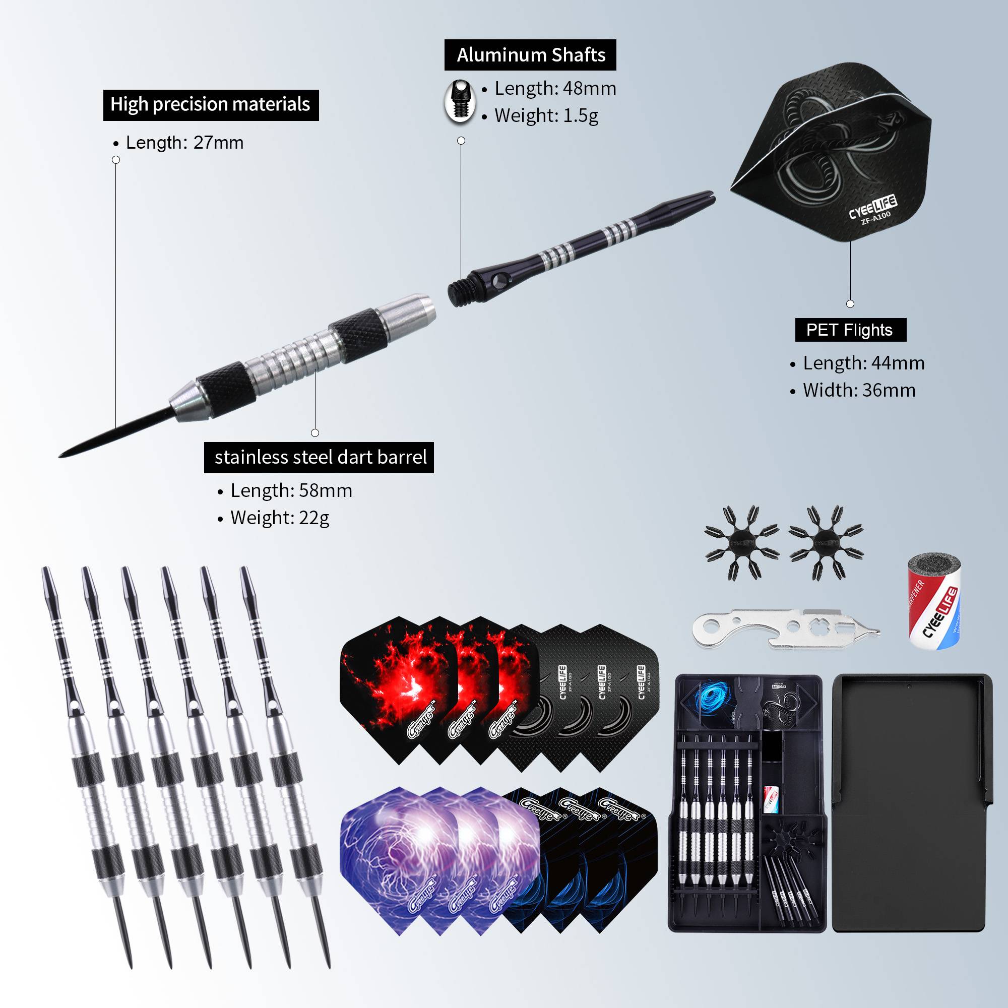 Cyeelife 24G hard dart steel needle stainless steel fell professional outdoor home competition training set