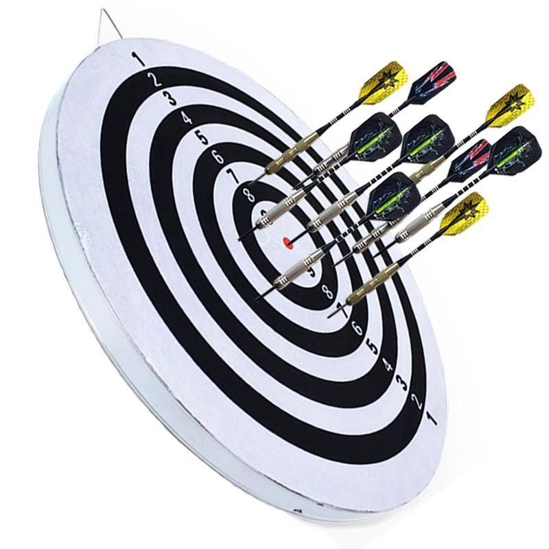 The home in the darts game with a professional darts shot at a safe children's toy adult pitcher