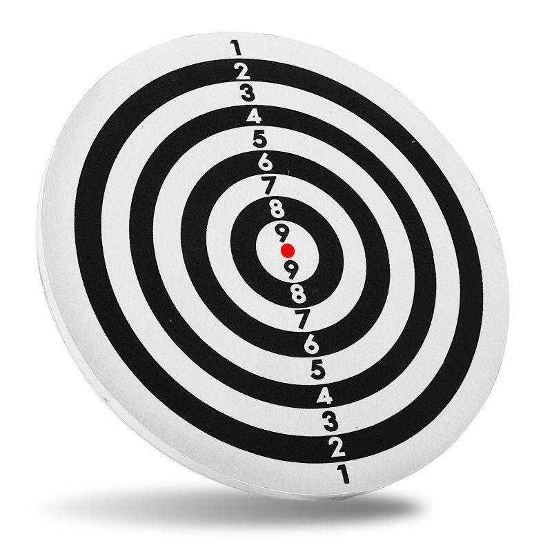 A darts plate with a 17-inch double-sided velvet pin and a magnetic safety dart target