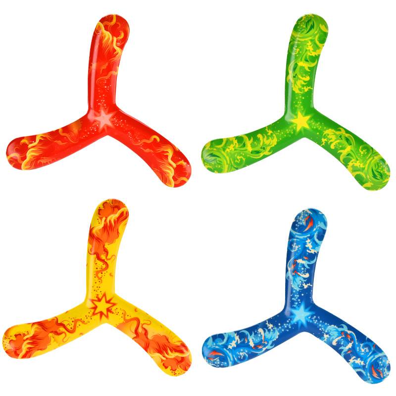 Children's outdoor leisure sports toy three -leaf rotation dart throwing toys back force bid PU soft plastic dart flying label