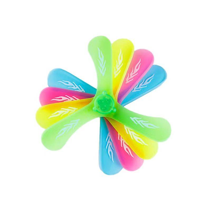 Children's outdoor sports glowing three -leaf rotary darts back dart dart darts triangle flying plate fitness puzzle glowing toys