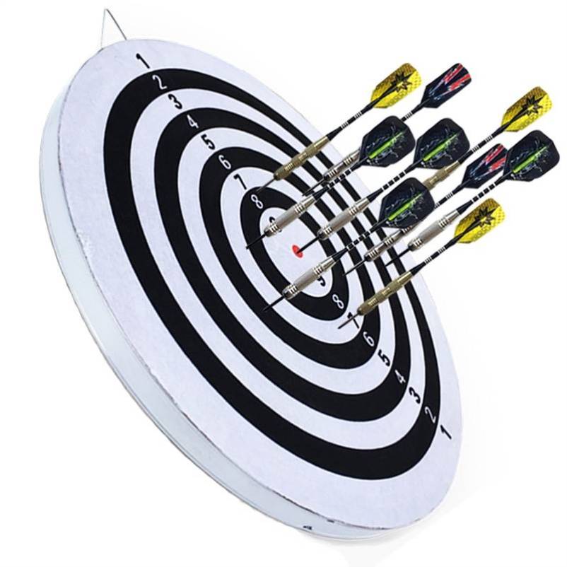 The home in the darts game with a professional darts shot at a safe children's toy adult pitcher