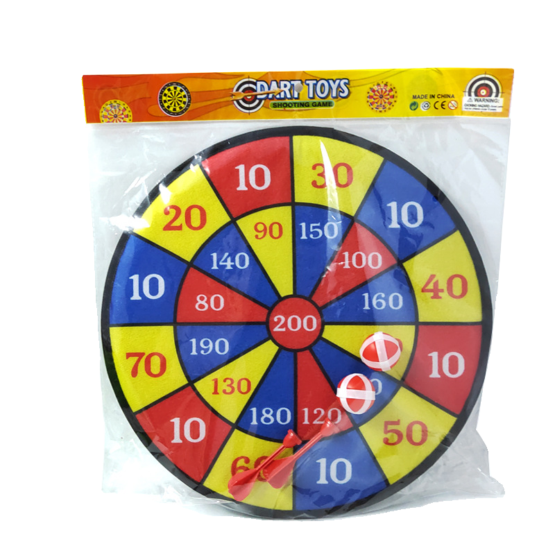 Darts set up, child-scrambling, sticky-ball darts, outdoor-child darts