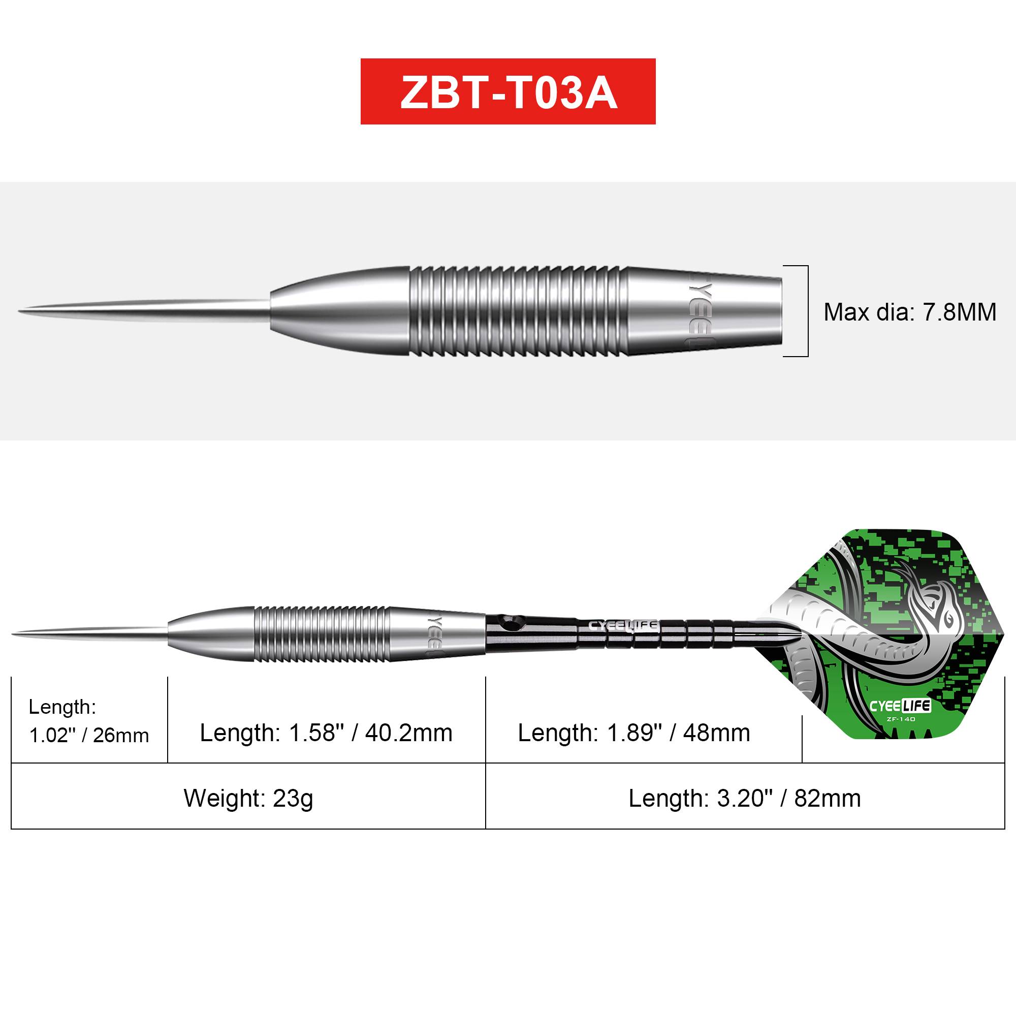 Cyeelife 90%hard tungsten steel 23g dart steel needle professional competition metal adult flying label set