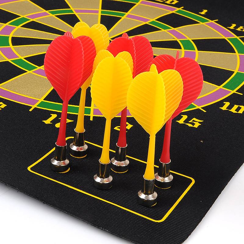 Fly-dart darts packer's indoor target plate with a magnetic magnetic toy for children