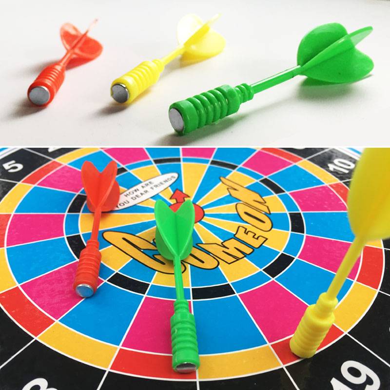 A darts set, a hard-board magnetic circle, a human-child darts, a magnet buoy, a security darts