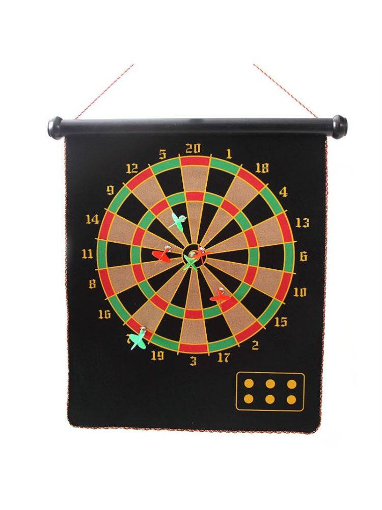 A soft target-target-fibre game for magnetic toy-throwing children in the darts