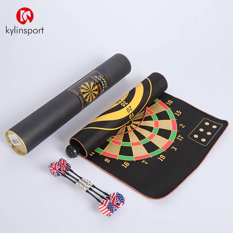 The darts suiters practice their fitness targets with the magnetic double-sided darts inside the darts