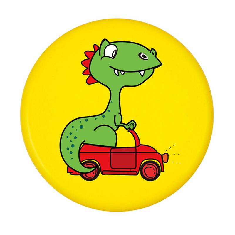 A yellow dinosaur on a flyer