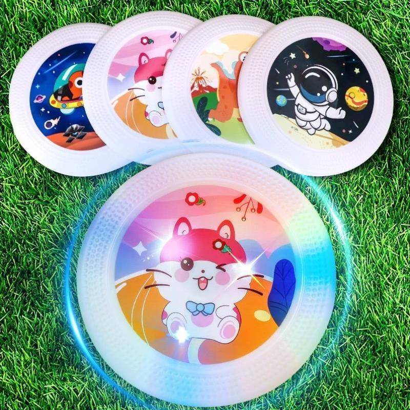 Children's light emitting full soft flying disk Boys Outdoor Plaza Park Movement can rotate flying dish luminous toys