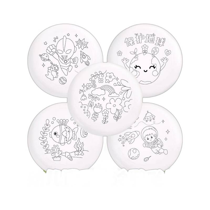 DIY line draft graffiti flying disk children's luminous flying disk soft hand -painted color white disk outdoor flying tray kindergarten