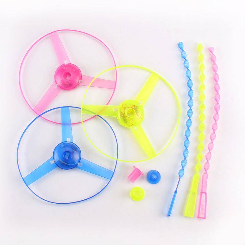 Stall -stall toy lighting hand push flying disk Flying plate flashing flying sky Fairy Bamboo Dragonfly Children's Plaza Night Market Set Stall