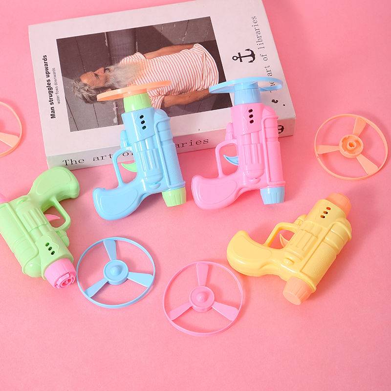 [20] Net Red Flying Disk Gun Flying Bamboo Dragonfly Outdoor Flying Sanota Children's Toys Pistol Gragons Gift