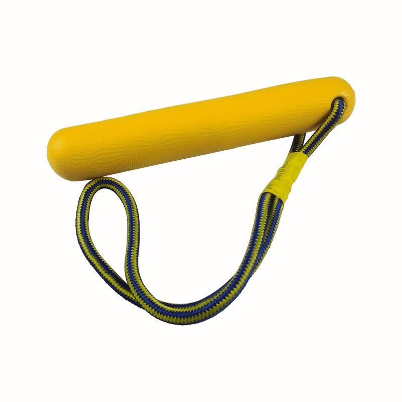 Bite the stick and rope