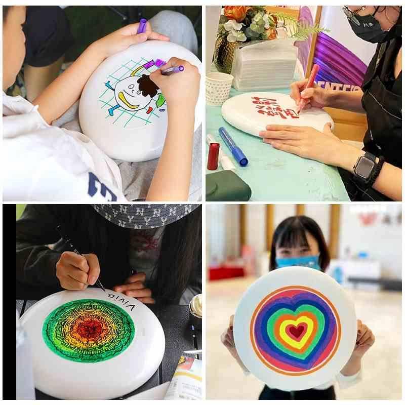 Painting flying disk outdoor soft blank children painting graffiti DIY painted materials package kindergarten art parent -child painting