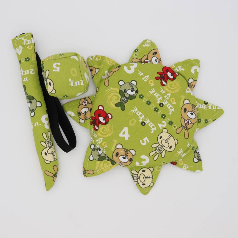 Three sets of ink green velvet bear (with a written namemark)