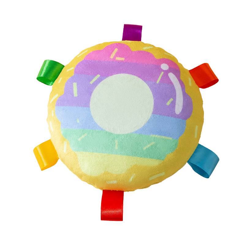 Rainbow cartoon plush flying tray toy medium large dog outdoor play outdoor play, biting pet dog toy supplies