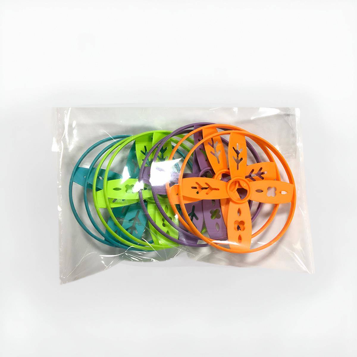 Children's outdoor flying dishes Bamboo dragonfly ejected foot stepping on the sky rocket to launch glowing and prosperous flying disk