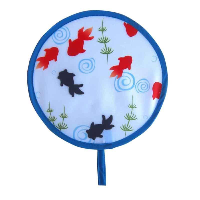 Folding flying disk fan flying saucer Polying the flying disk slowly rebound folding fan nylon palm in the fan folding folding