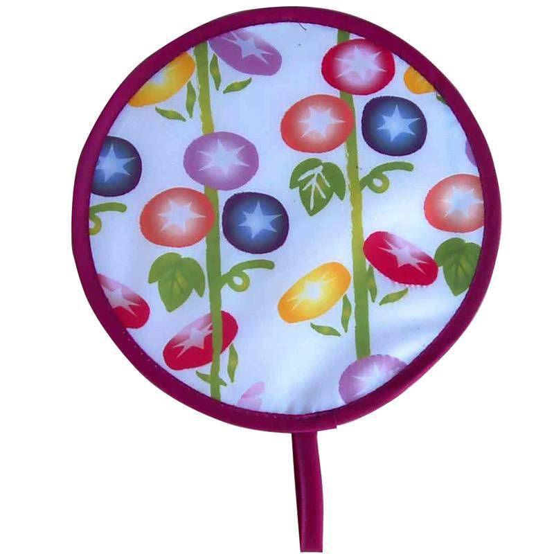 Folding flying disk fan flying saucer Polying the flying disk slowly rebound folding fan nylon palm in the fan folding folding