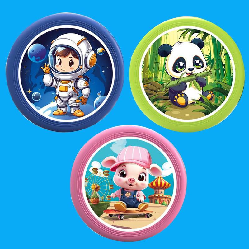 pink skateboard pig + green panda + astronaut (20 cm)