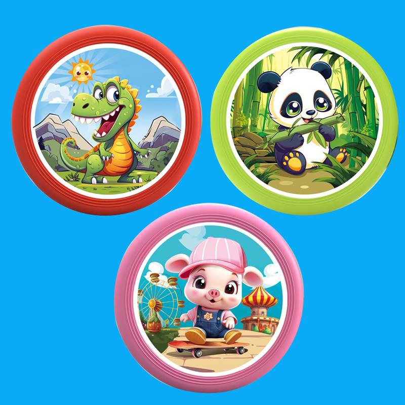 pink skating pigs + green panda + red dragon (20cm)