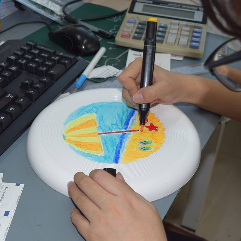 Children's hand -painted blank flying disk DIY painted, graffiti material bag outdoor parent -child sports art painting flying disc